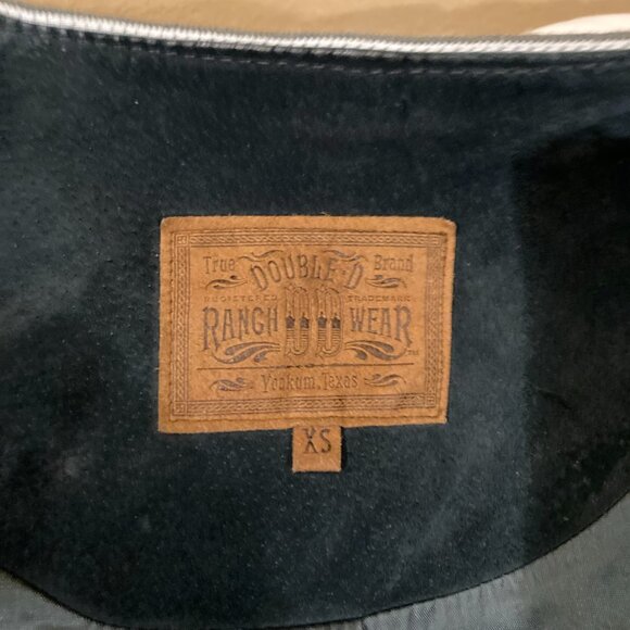 Vtg DOUBLE D RANCHWEAR Women's Pig Suede Leather Jacket Succotash Trim Studs XS - Picture 10 of 12